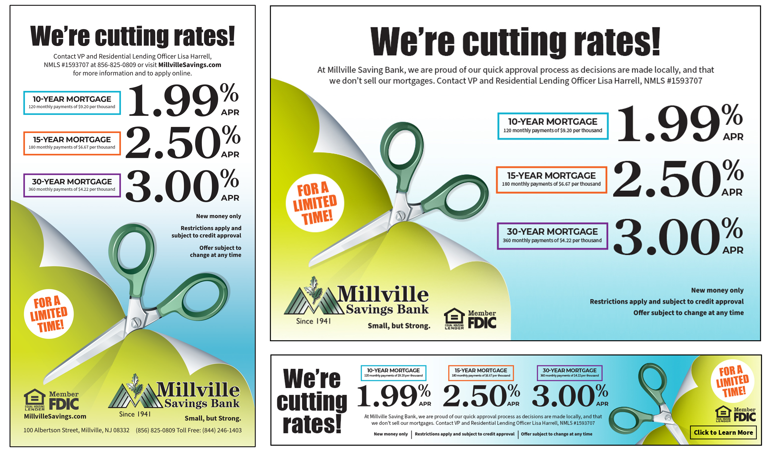 New ads for Millville Savings Bank
